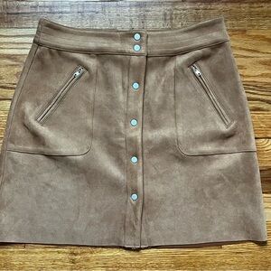 HYFVE Tan Button-Front Mini Skirt